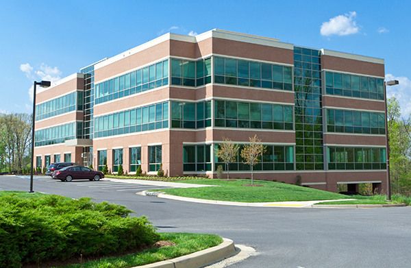 Modern Cube Office Building Parking Suburban MD