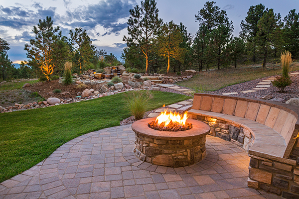 backyard fireplace